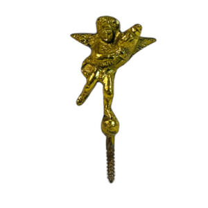 Antique Cherub Gold Toned Screw On Finial